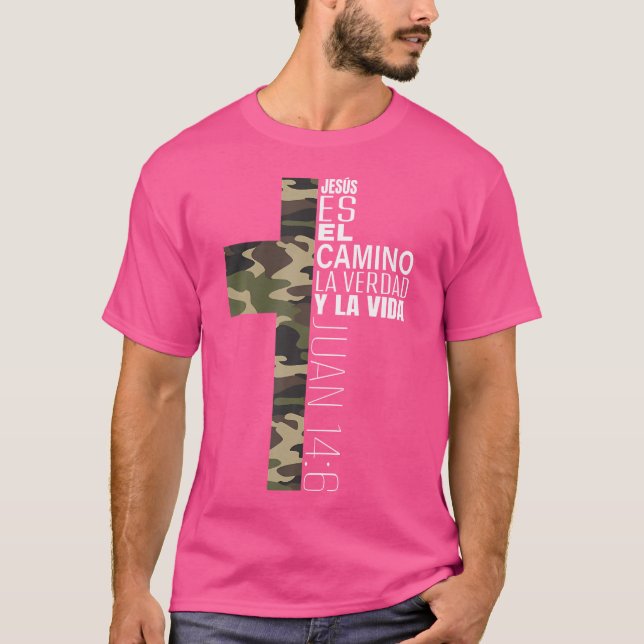 Camiseta Jesus, cristão espanhol, presentes religiosos (Frente)