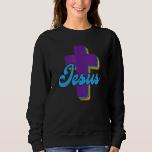 Camiseta Jesus Cristo Arco-Íris Cruzado Cristão Religioso