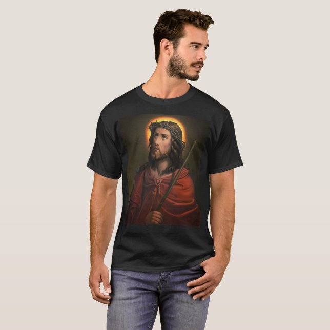 Camiseta Jesus Cristo com a Coroa de Cornos (Frente Completa)