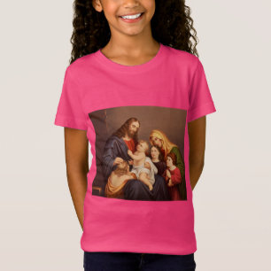 Camiseta Jesus Cristo com Crianças Arte Fina Premium