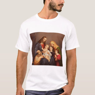 Camiseta Jesus Cristo com Crianças Arte Fina Premium