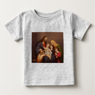 Camiseta Jesus Cristo com Crianças Arte Fina Premium