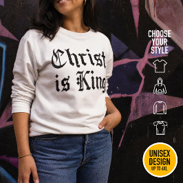 Camiseta Jesus Cristo é Rei - estilo gótico grunge erosiona