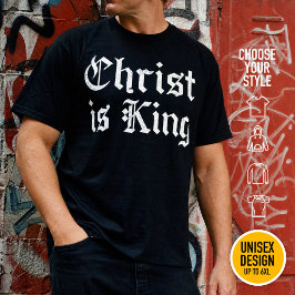 Camiseta Jesus Cristo é Rei - estilo gótico grunge erosiona