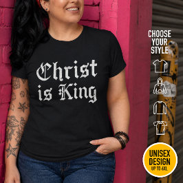 Camiseta Jesus Cristo é Rei - estilo gótico grunge erosiona