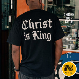 Camiseta Jesus Cristo é Rei - estilo gótico grunge erosiona