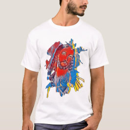 Camiseta Jesus Cristo Enfrentado Cardíaco Sagrado Arte Abst