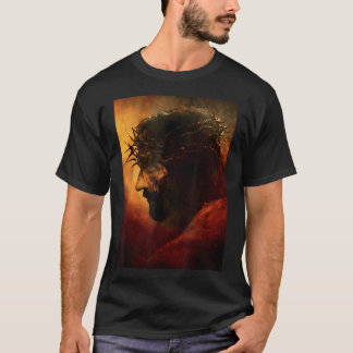 Camiseta Jesus Cristo Engraçado Com Coroa De Espinhos Gráfi