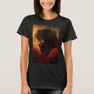 Camiseta Jesus Cristo Engraçado Com Coroa De Espinhos Gráfi