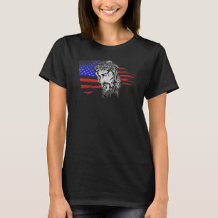 Camiseta Jesus Cristo Eua Bandeira Americana Vintage