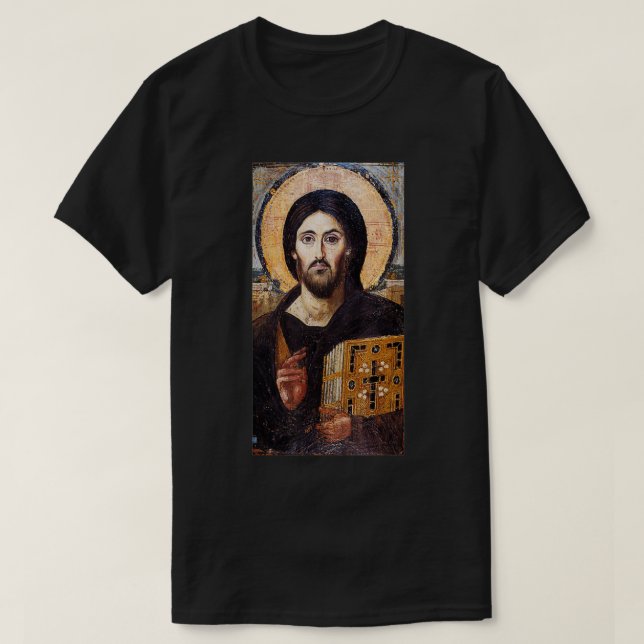 Camiseta Jesus Cristo Pantocrator Sinai Ortodo Christian I (Frente do Design)
