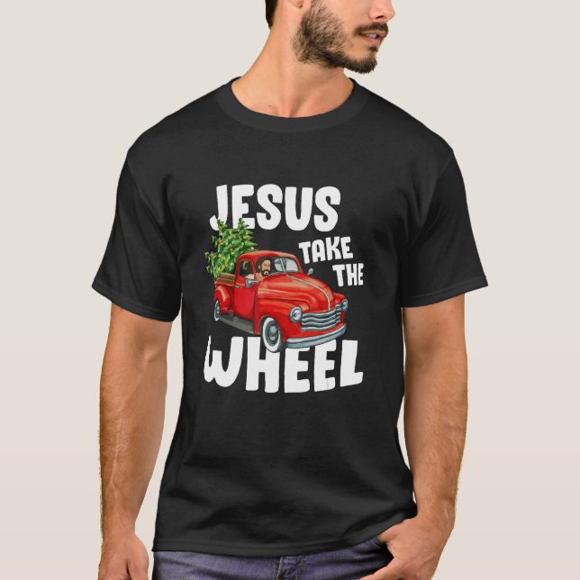 Camiseta Jesus Cristo Pega A Roda Vermelha Caminhão Natal C (Frente)