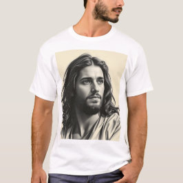 Camiseta Jesus Cristo - Retrato de carvão artesanal