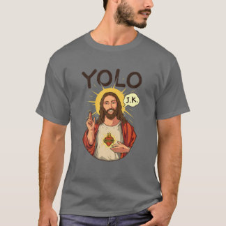 Camiseta Jesus Cristo YOLO JK Meme Páscoa Cristã Encantada