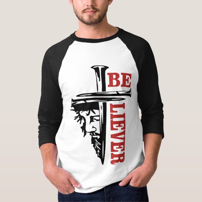 Camiseta Jesus Cross Nail Design – Powerful Christian (Frente)