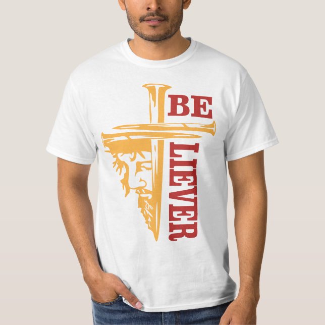 Camiseta Jesus Cross Nail Design – Powerful Christian (Frente)