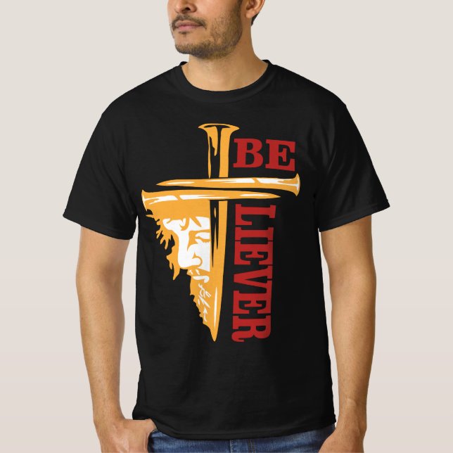 Camiseta Jesus Cross Nail Design – Powerful Christian (Frente)