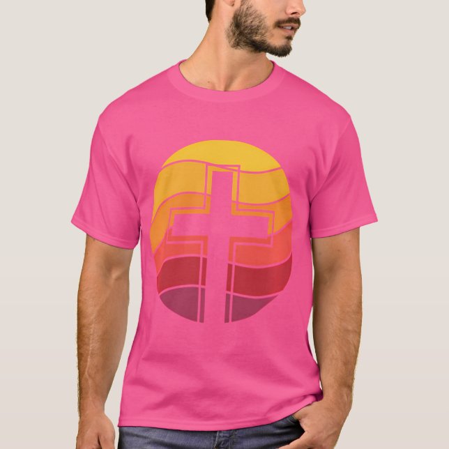 Camiseta Jesus Cross Retro Style Vintage (Frente)