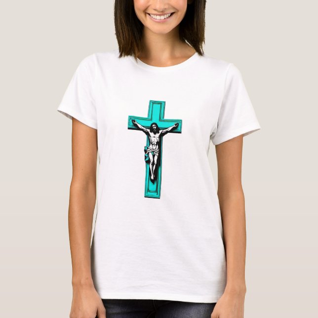 Camiseta Jesus Crucificação Páscoa Natal Colorida (Frente)
