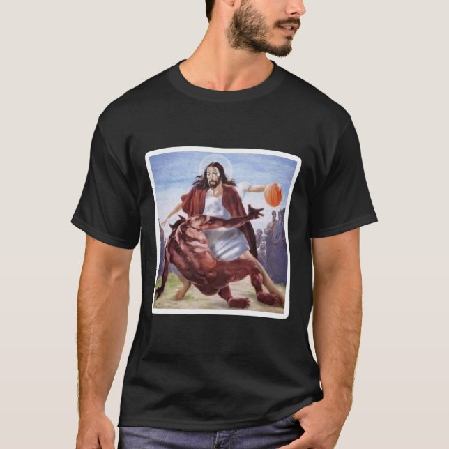 Camiseta Jesus cruzando o basquete de Satã (Frente)