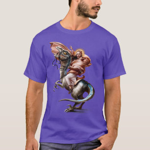 Camiseta Jesus cruzando os Alpes no Dinossauro Raptor, Paró
