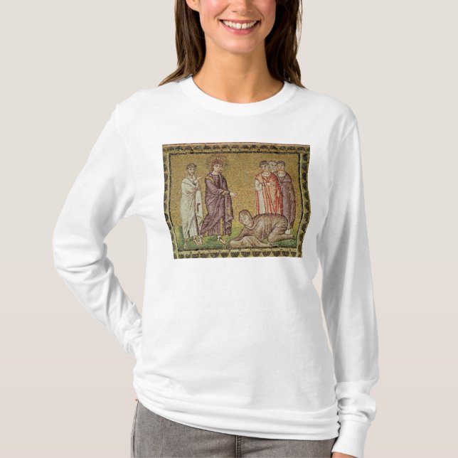 Camiseta Jesus cura a mulher que sangra (Frente)
