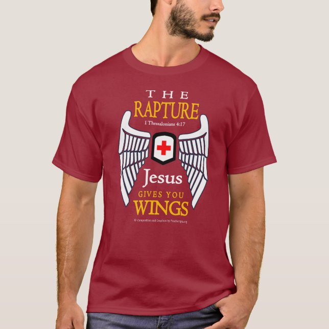 Camiseta Jesus dá-lhe as asas - êxtase (Frente)