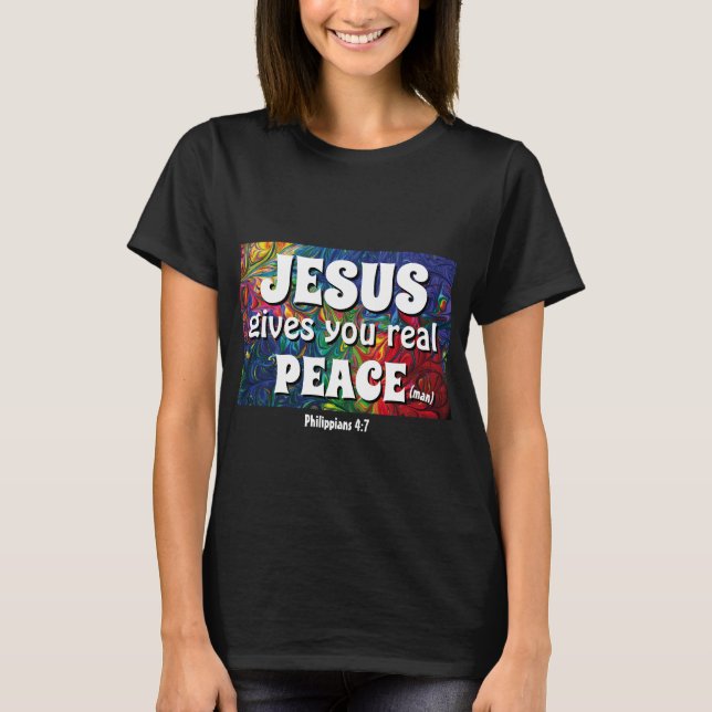 Camiseta JESUS DÁ-LHE PAZ REAL (HOMEM) 50º Aniversário (Frente)