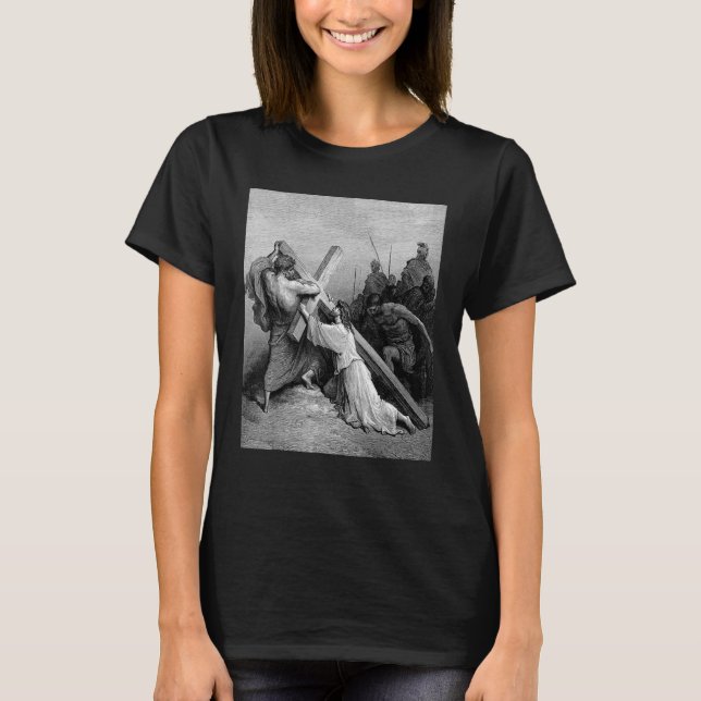 Camiseta Jesus descendo debaixo da cruz Gustave Dore Bibli (Frente)