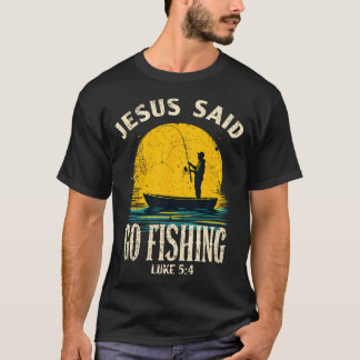 Camiseta Jesus Disse Ir Pescar Versículo Bíblico Pescador C