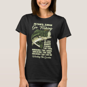 Camiseta Jesus Disse Vamos Pescar História de Peixes Bíblia
