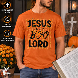 Camiseta Jesus divertido é meu Senhor Não Boo Halloween Cri