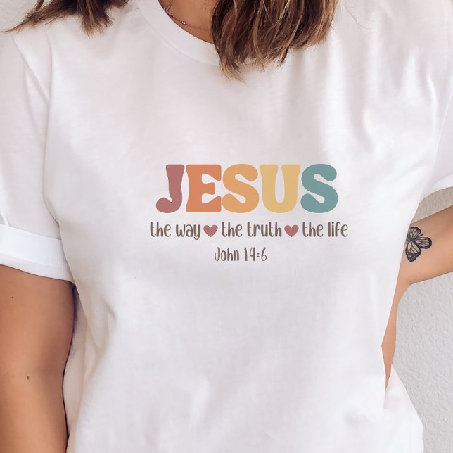 Camiseta Jesus é a forma como a verdade é cristã (Criador carregado)