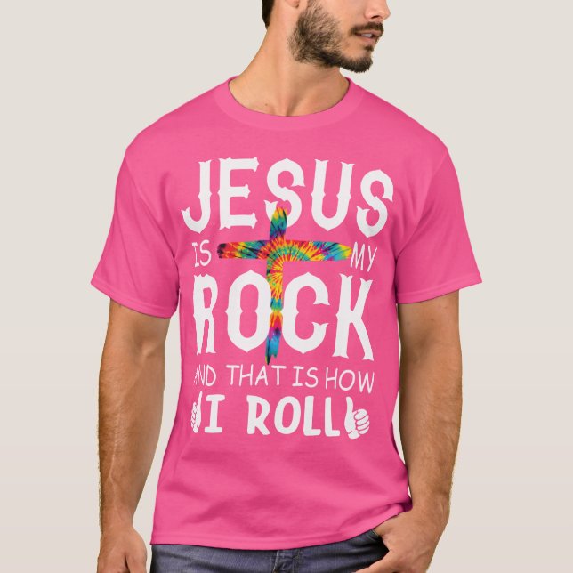 Camiseta Jesus É A Minha Pedra Que É Como Eu Rolo A Bíblia  (Frente)