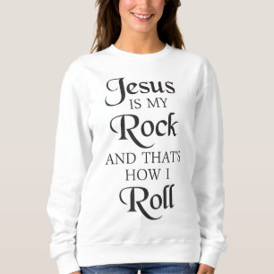 Camiseta Jesus é a minha rocha e é assim que eu faço Cristo
