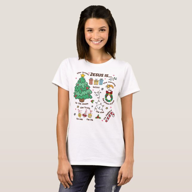 Camiseta Jesus é a razão do Natal cristão (Frente Completa)