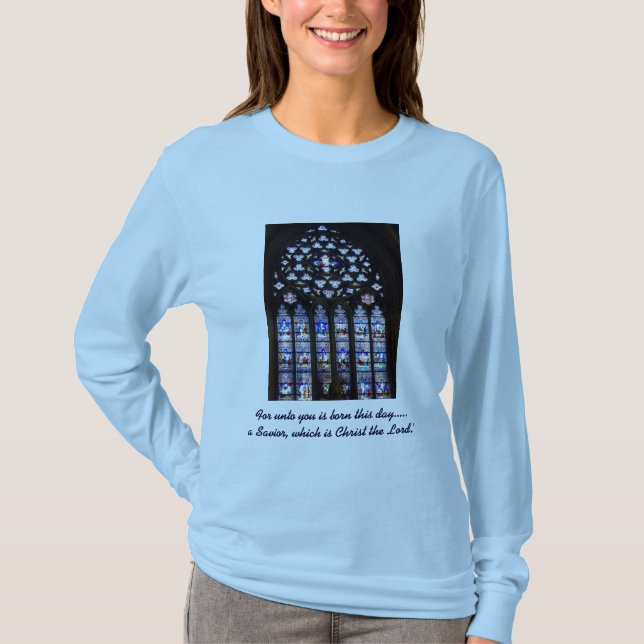 Camiseta Jesus é a razão......" Longa Folga Das Senhoras (Frente)