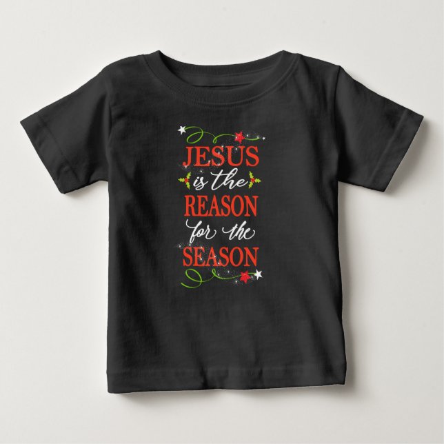 Camiseta Jesus é a razão para a estação Folksy (Frente)