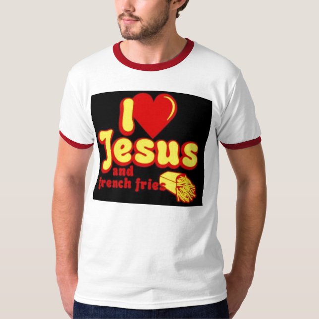 Camiseta Jesus e batatas fritas (Frente)