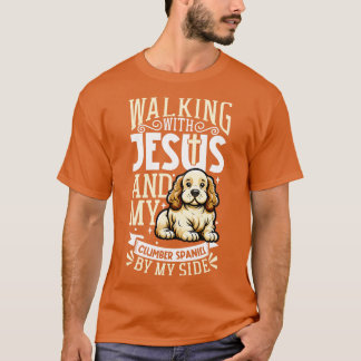 Camiseta Jesus e cão Clumber Spaniel