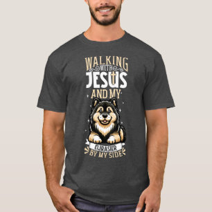 Camiseta Jesus e cão Eurasier