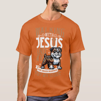 Camiseta Jesus e cão Olde Bulldogge Inglês