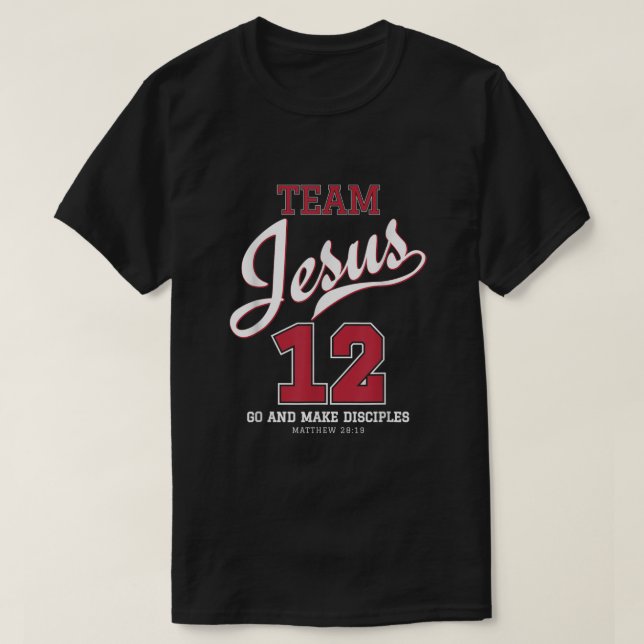 Camiseta Jesus e Equipe de Baseball Jesus (Frente do Design)