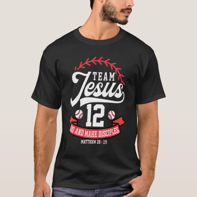Camiseta Jesus e Equipe de Baseball Jesus Christian Matthew (Frente)