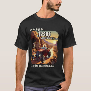 Camiseta Jesus e Hotrod,Feliz páscoa para fã de carros dos