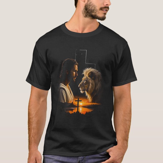 Camiseta Jesus e Leão (Frente)