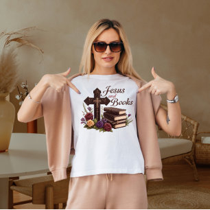 Camiseta Jesus e livros
