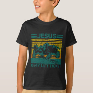 Camiseta Jesus É Meu Bilhete De Elevador Divertido Esqui Cr