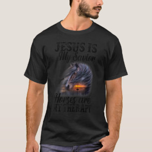 Camiseta Jesus É Meu Cavalo Salvador É Minha Terapia