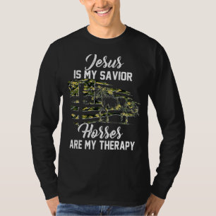 Camiseta Jesus É Meu Cavalo Salvador É Minha Terapia